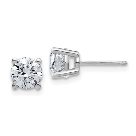 Solitaire Earrings 3mm White Gold