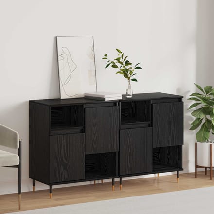 vidaXL - Dressoirs - 2 - st - Zwart - eiken