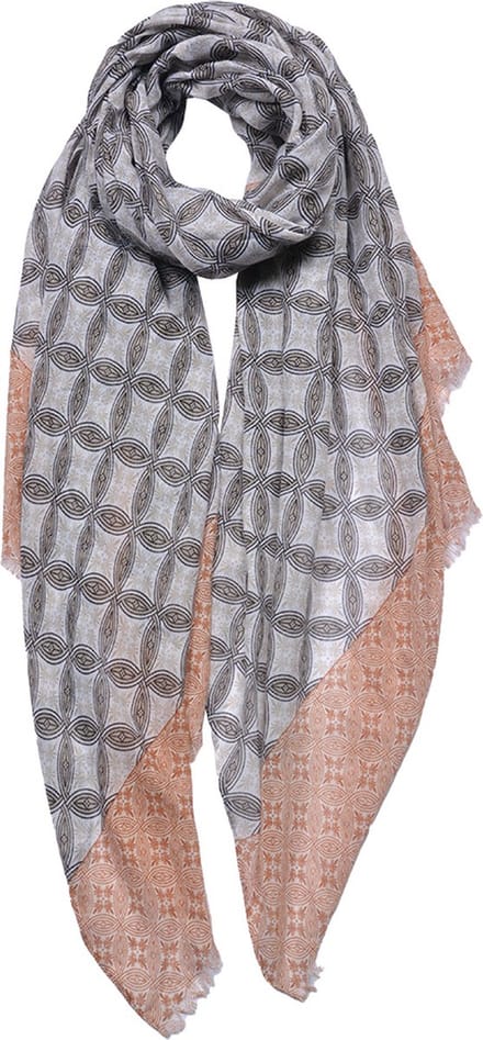 Juleeze Sjaal Dames Print 90x180 cm Bruin Roze Synthetisch