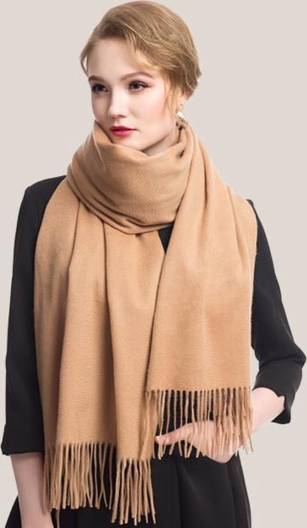 Athemyll kasjmier Sjaal 100% Kasjmier Camel - 220×50 cm