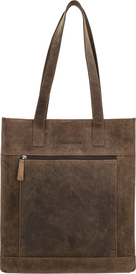 Hide & Stitches Idaho Shopper - 100% Leder - Leren Dames Tas - Donkerbruin