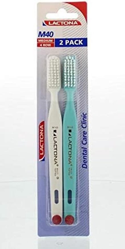 Tandenborstel Medium Set van 2 met Comfortabele Grip