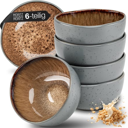 Moritz & Moritz ORGANIC Soepkommen Set - 6-delig Kommen - Ontbijtkommen - Keramiek - Beige