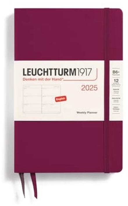Weekkalender 2025 - B6+ Formaat, Port Red, Paperback