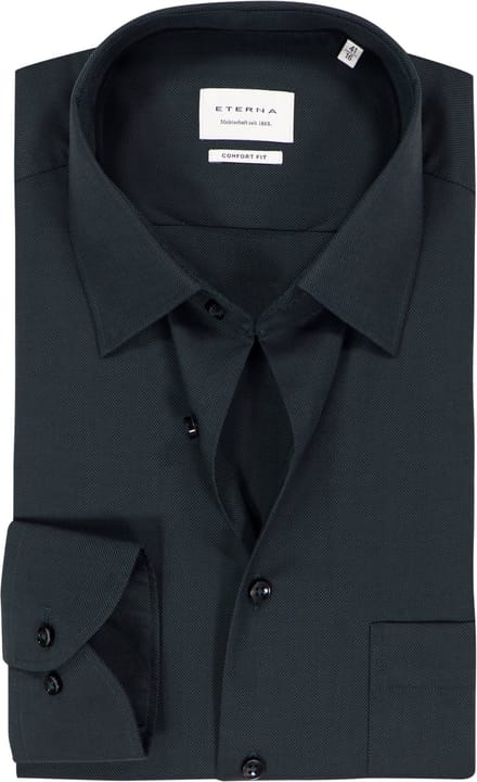 ETERNA comfort fit overhemd - natte - donkergroen - Strijkvrij - Boordmaat: 52