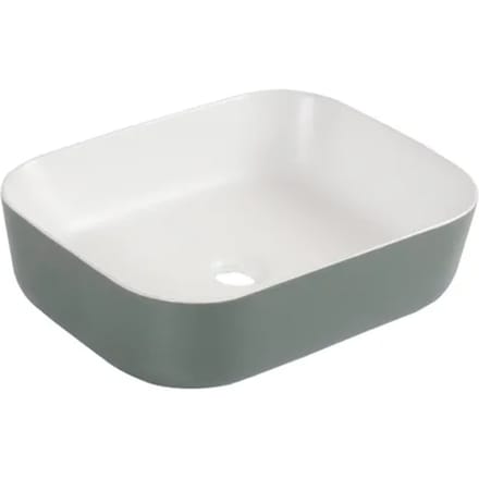 Differnz Waskom Zena - Keramiek - Rechthoek - Grijs/wit - 48x37,5x12,5cm