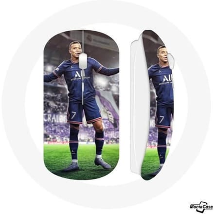 Souris Sans Fil - PSG - Kylian Mbappé - USB Wifi - Compatible Mac et PC - Blanc