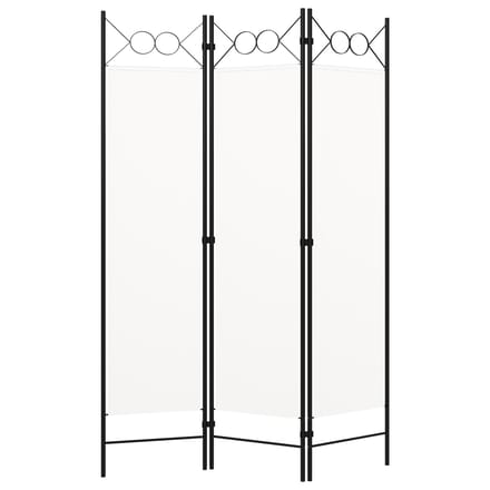 vidaXL - Kamerscherm - met - 3 - panelen - 120x180 - cm - wit