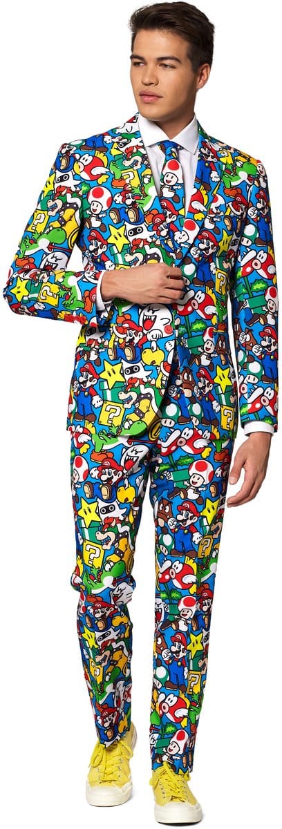 OppoSuits Super Mario™ - Heren Kostuum - Nintendo Pak - Carnavalskleding - Gekleurd - Maat EU 54