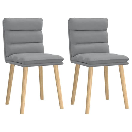 vidaXL - Eetkamerstoelen - 2 - st - stof - lichtgrijs
