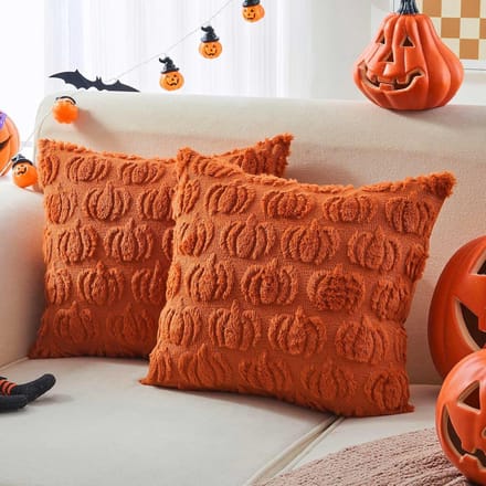Set van 2 Halloween Kussenslopen met Pompoen en Spook Design (45x45 cm)