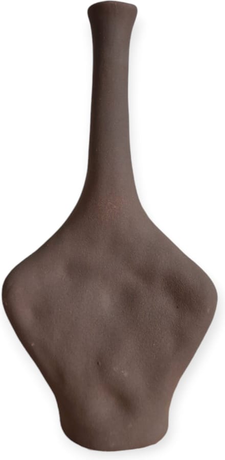Daan Kromhout - Vaas - Indre Woods - Bruin - Keramiek - 15x6x30cm
