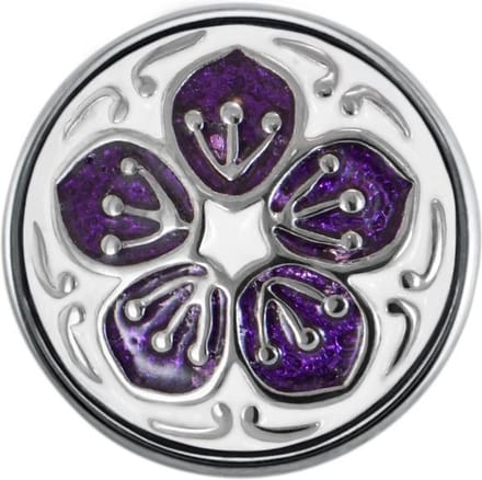 Quiges - Drukknoop Mini 12mm Lotus Paars Wit - EBCMK042