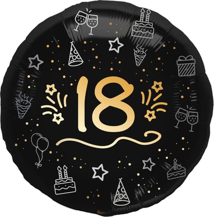 Folat - Folieballon shining glam 18 jaar - 45 cm