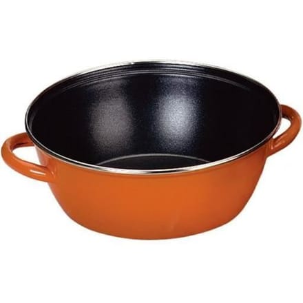 Poêle - Ibili - Honda - 40 cm - Anti-adhésif - 2 Anses - Acier émaillé vitrifié orange