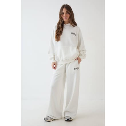 Dames Dsgn Studio Collegiate Bedrukte Raglan Naad Oversized Hoodie | Cream | Maat: Medium