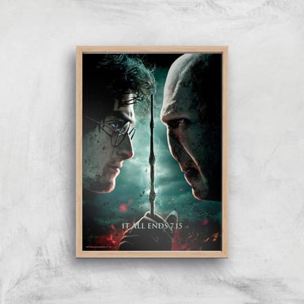 Harry Potter and the Deathly Hallows Part 2 Giclee Art Print - A3 - Wooden Frame