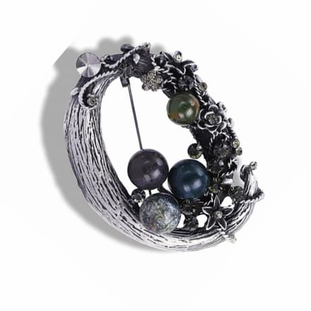 Broche-Grijs-Metaal-Speld - Charme Bijoux