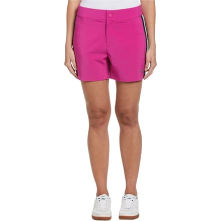 Original Penguin Dames Zijkant Stripe Skort (Fuchsia Roze)