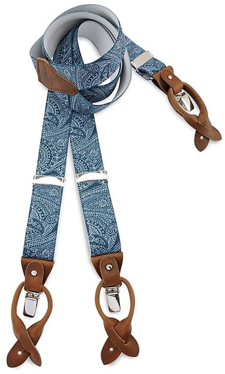 Sir Redman - Bretels - bretels Paisley Sketch blauw - denimblauw / wit