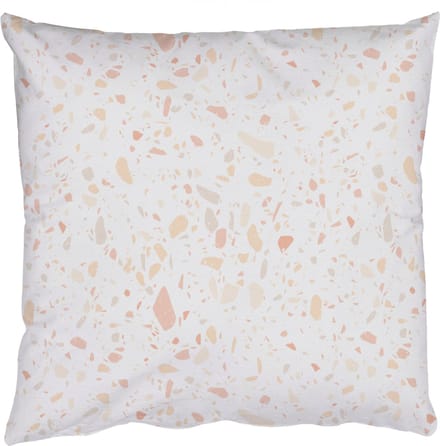 Sierkussens - Kussentjes Woonkamer - 50x50 cm - Terrazzo - Patroon - Wit - Perzik