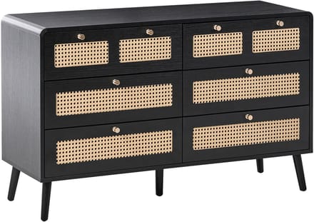 MOURA - Ladekast 6 lades - Zwart - MDF