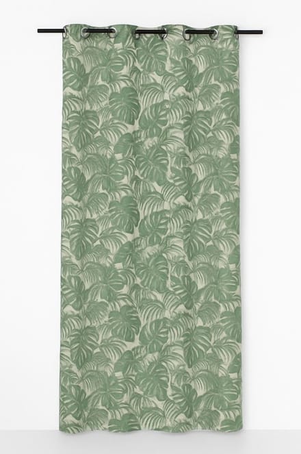 Edera voorhang gordijn Monstera groen 8 Rings 135 x 260 cm