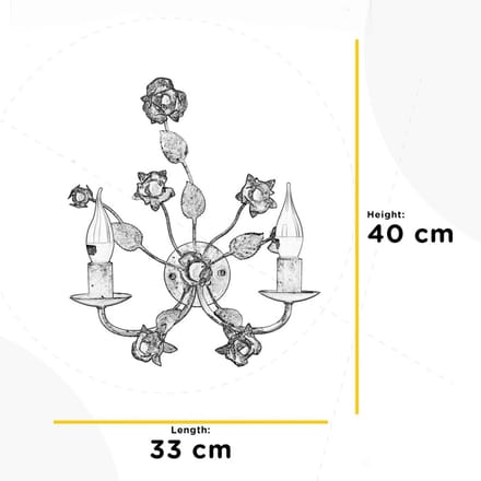 ONLI Carolina wandlamp, ivoorkleurig, 2-lamps, ijzer