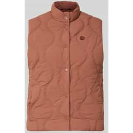 Bodywarmer met opstaande kraag en labelstitching