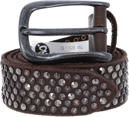 b.belt Leren Riem Zoe Black Leather Belt W105 Dark Brown Bruine