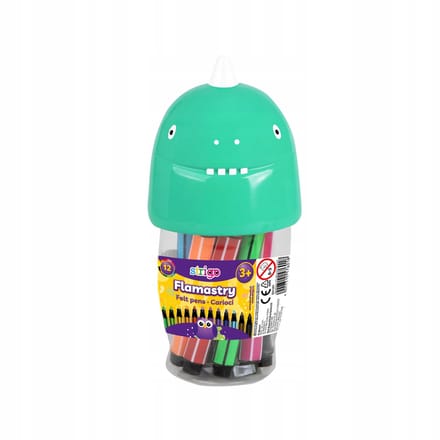 STRIGO Jumbo Dino Flamastry - 12 levendige kleuren