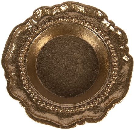 Clayre & Eef Decoratie schaal Ø 12x2 cm Goudkleurig Aluminium