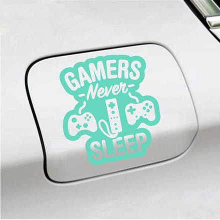 Bumpersticker - Gamers Never Sleep - 12,4 X 11,4 - Mint