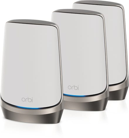 NETGEAR Orbi RBKE963 - Mesh WiFi - WiFi 6E - 11000 Mbps - Quad-Band - 3-Pack - Wit