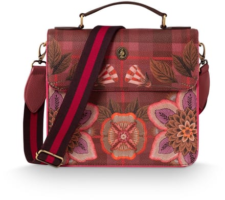 Pip Studio - Frances - Flores Felices - Schoudertas - Rood - PU - 25x9x24cm
