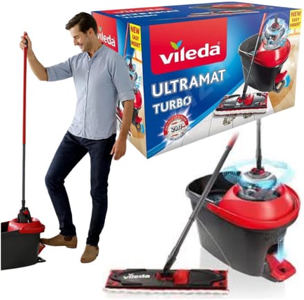 Vileda Ultramax Turbo Vloermop met Draaiemmer - Efficiënt Schoonmaken
