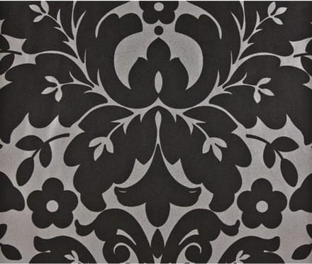 Dutch Wallcoverings - Schuimvinyl medaillon zwart/zilver