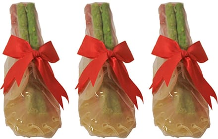 Kerst kauwschoen gevuld met munchy - per 3 stuks - 15 cm