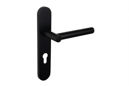 Lavuzo deurkruk Grosetto Zwart met afgerond schild PC72 | Per set | Deurklink met schild