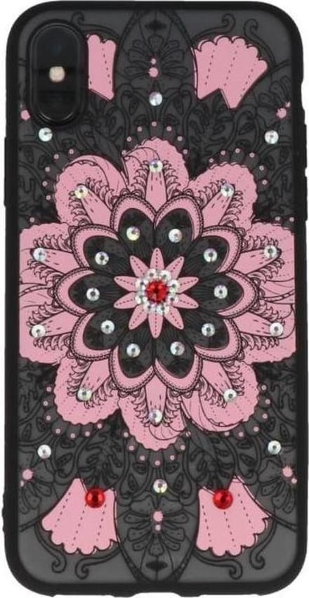 Licht Roze Diamant Mandala Back Cover Hoesje voor iPhone X