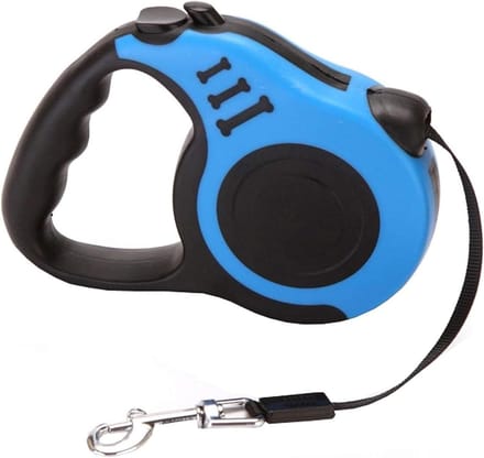 Oprolbare Hondenriem - Uitschuifbare Leash - Veilig Wandelen - Comfortabele Grip - Tot 5 Meter - Blauw