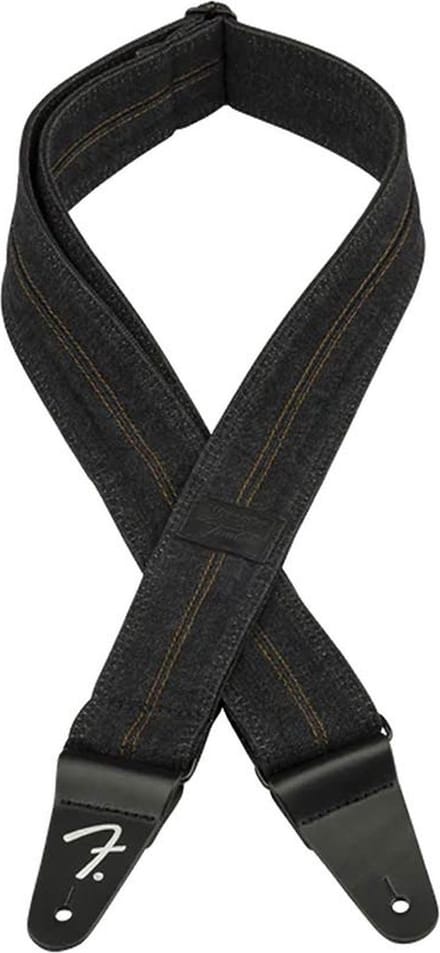 Fender 990638004 Wrangler denim band, gewassen zwart stiksel