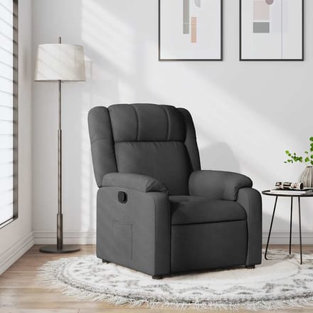 vidaXL - Fauteuil - verstelbaar - stof - donkergrijs