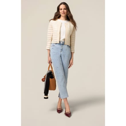 Oltre Boyfit Jeans With Patch Pockets Light Blue Maat: 44 | Straight Broeken Outlet | Dames | Blauw