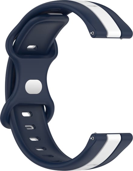 Siliconen bandje - geschikt voor Garmin Forerunner 55 / 245 / 645 - donkerblauw-wit