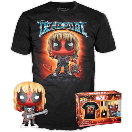 Funko Pop! Tee Box Marvel: DeadPool (Heavy Metal) Guitar Metallic Special Edition Exclusive - Maat S