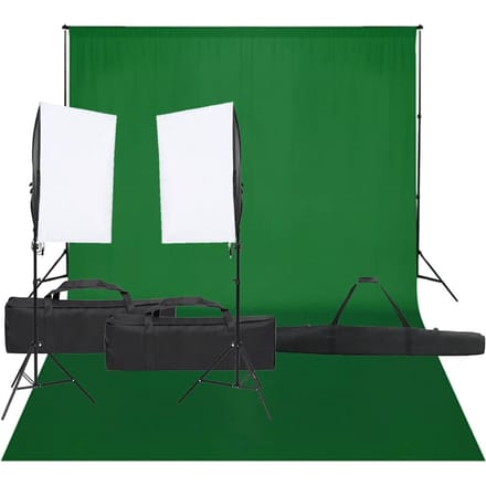 vidaXL - Fotostudioset - met - verlichtingsset - en - achtergrond