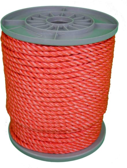 220 mtr - Touw PP - Oranje - 8mm - Geslagen Koord