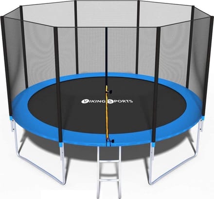 Trampoline - 404 cm - met net & ladder - blauw - tot 150 kg belasting