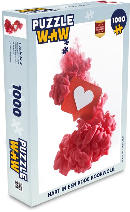 Puzzel Hart - Rook - Rood - Legpuzzel - Puzzel 1000 stukjes volwassenen